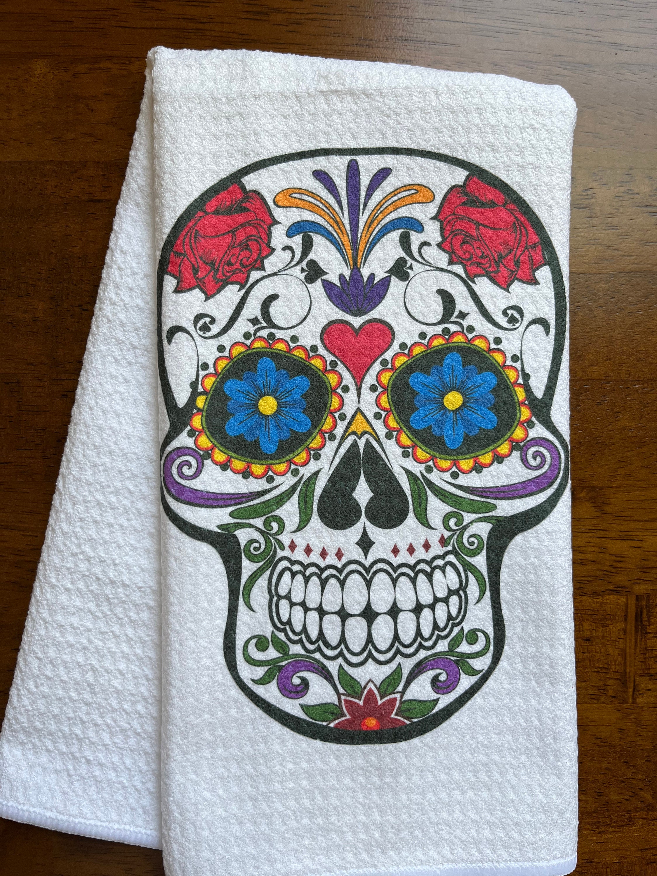 Sugar Skull Bath Towel - Etsy