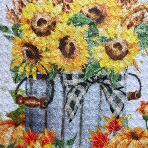 Autumn Blessings White Waffle Tea Towel