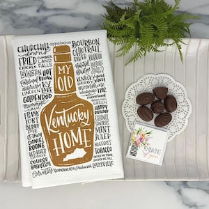 My Old Kentucky Home Kitchen Tea Towel | Hostess or Housewarming Gift | Kentucky Night Decor | All Things Kentucky Hand/Dish Towels
