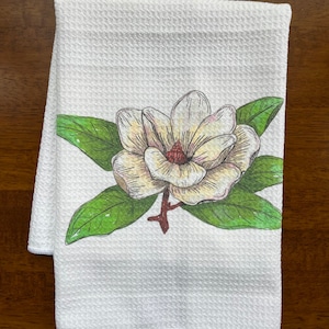 Paño de cocina y baño con diseño de gofres decorativos de color blanco Magnolia
