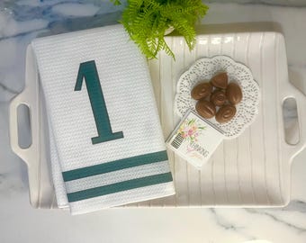Football Player’s Jersey #1 Waffle Kitchen Tea Towel | Eagles Fan Souvenir | Rally Towel | Kitchen Decor | Hostess Gift |