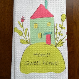 Home Sweet Home Housewarming Branco Decorativo Waffle Cozinha/Banho/Mão/Bar/Golfe/Convidado/Atlético/Boliche/Multiuso/Toalha de Chá