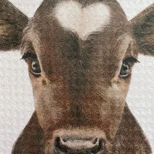 Beautiful Brown Cow White Decorative Waffle Kitchen Bath Tea Towel