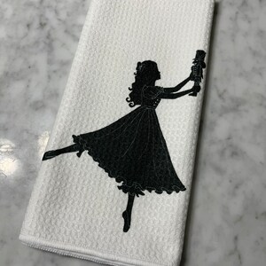 Nutcracker’s Clara Christmas Kitchen Tea Towel | Happy Holidays | Gift for Hostess, Housewarming | Winter Decor | Hand Towel
