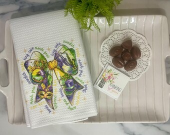 Mardi Gas Souvenir Hand Towel | Let The Good Times Roll | Mardi Gras Celebration | Guest Towel | Mardi Gras Souvenir | Home Decor
