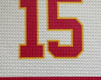 Football Player’s Jersey #15 Waffle Kitchen Bath Tea Towel