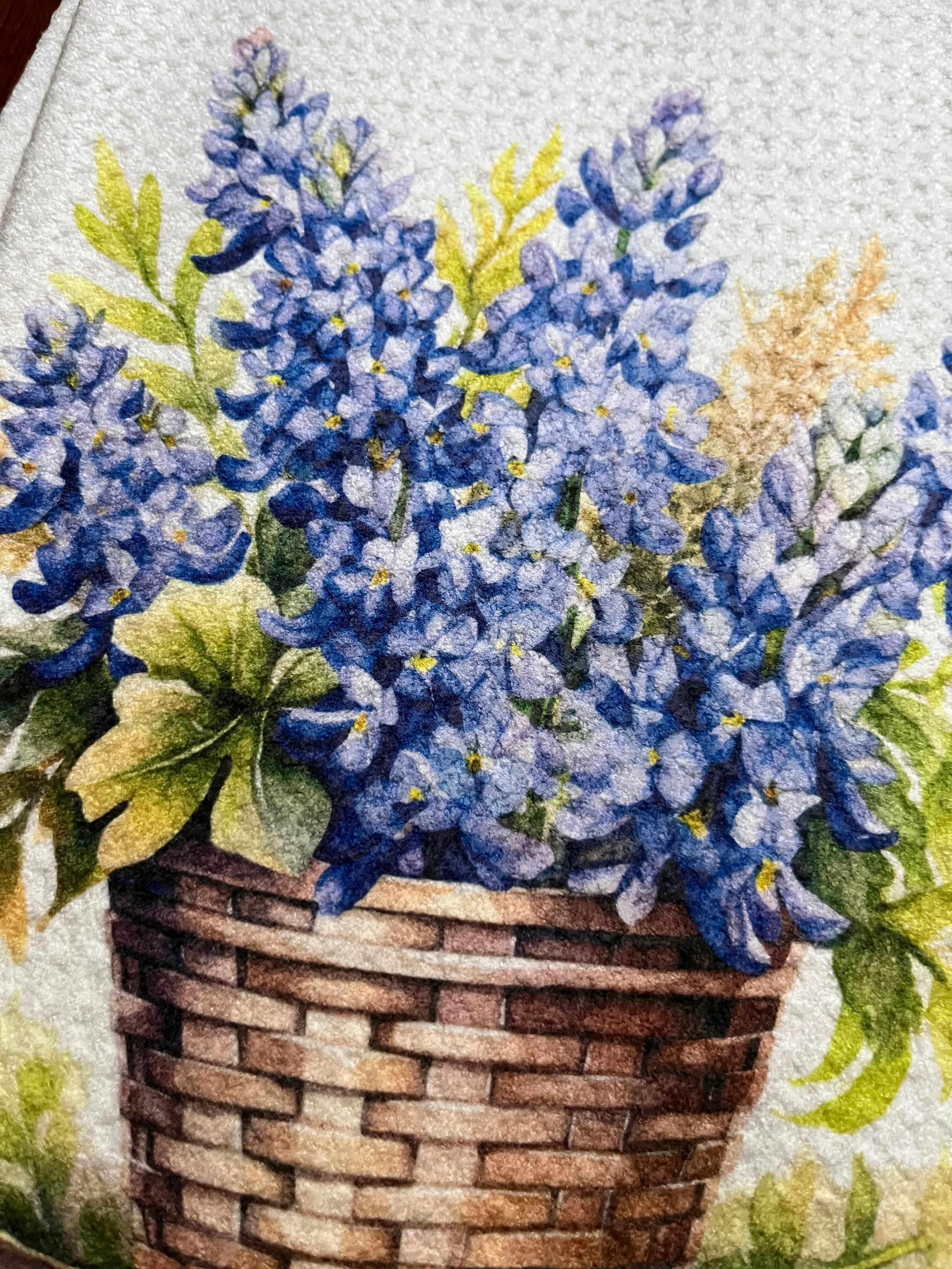 Texas Bluebonnet Tea Towel | Wildflower Kitchen Towel | Texas