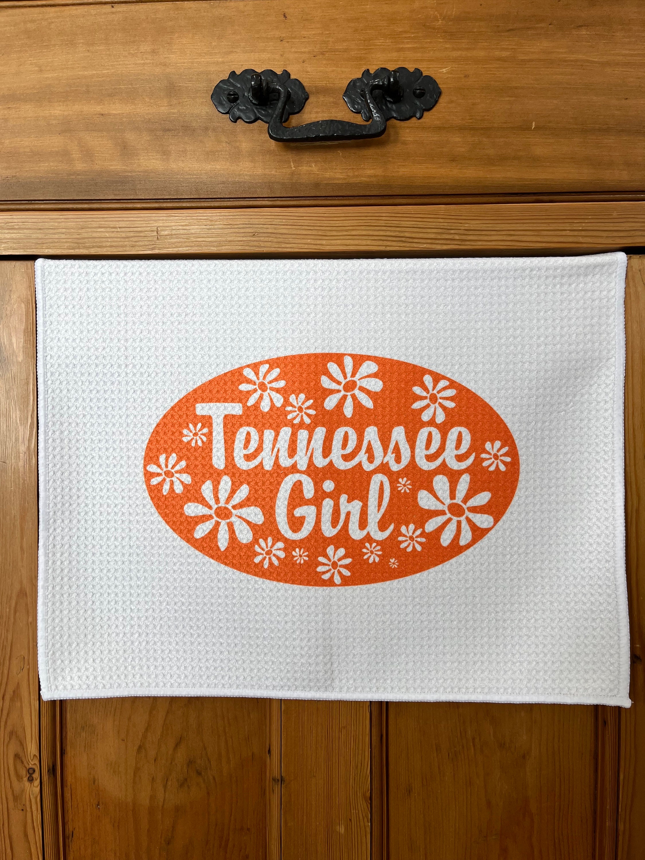 Tennessee Girl White Decorative Printed Waffle Kitchen Bath Tea Towel