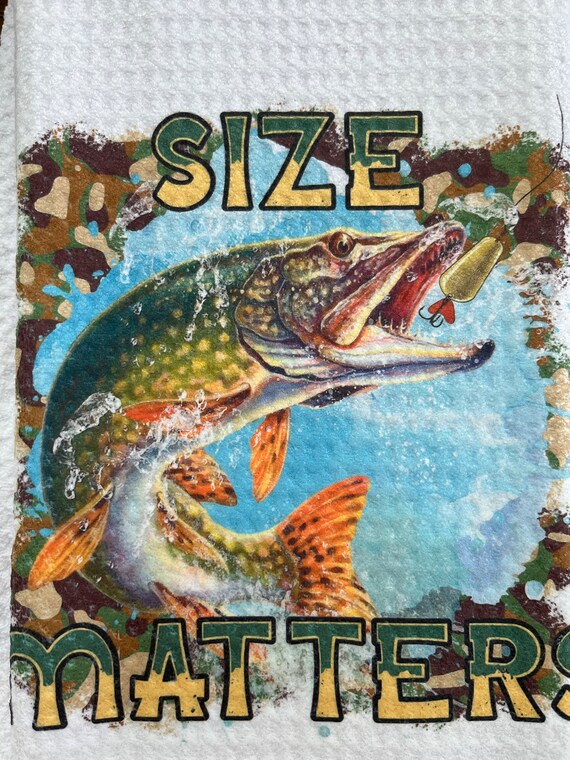 Buy Size Matters Fishing Towel White Decorative Waffle Tea Towel Online in  India 