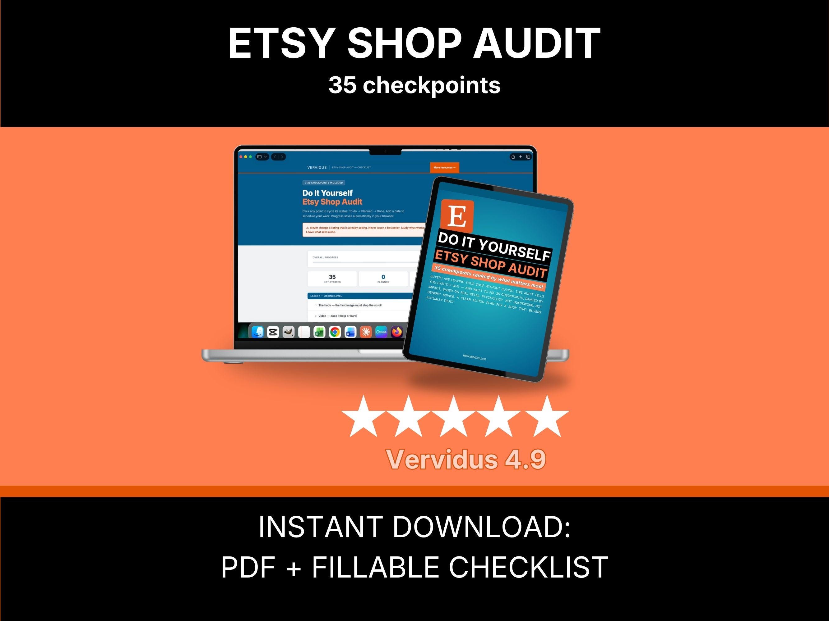 Doe-het-zelf Etsy Shop auditchecklist voor verkopers: 35 controlepunten gerangschikt op wat er het meest toe doet
