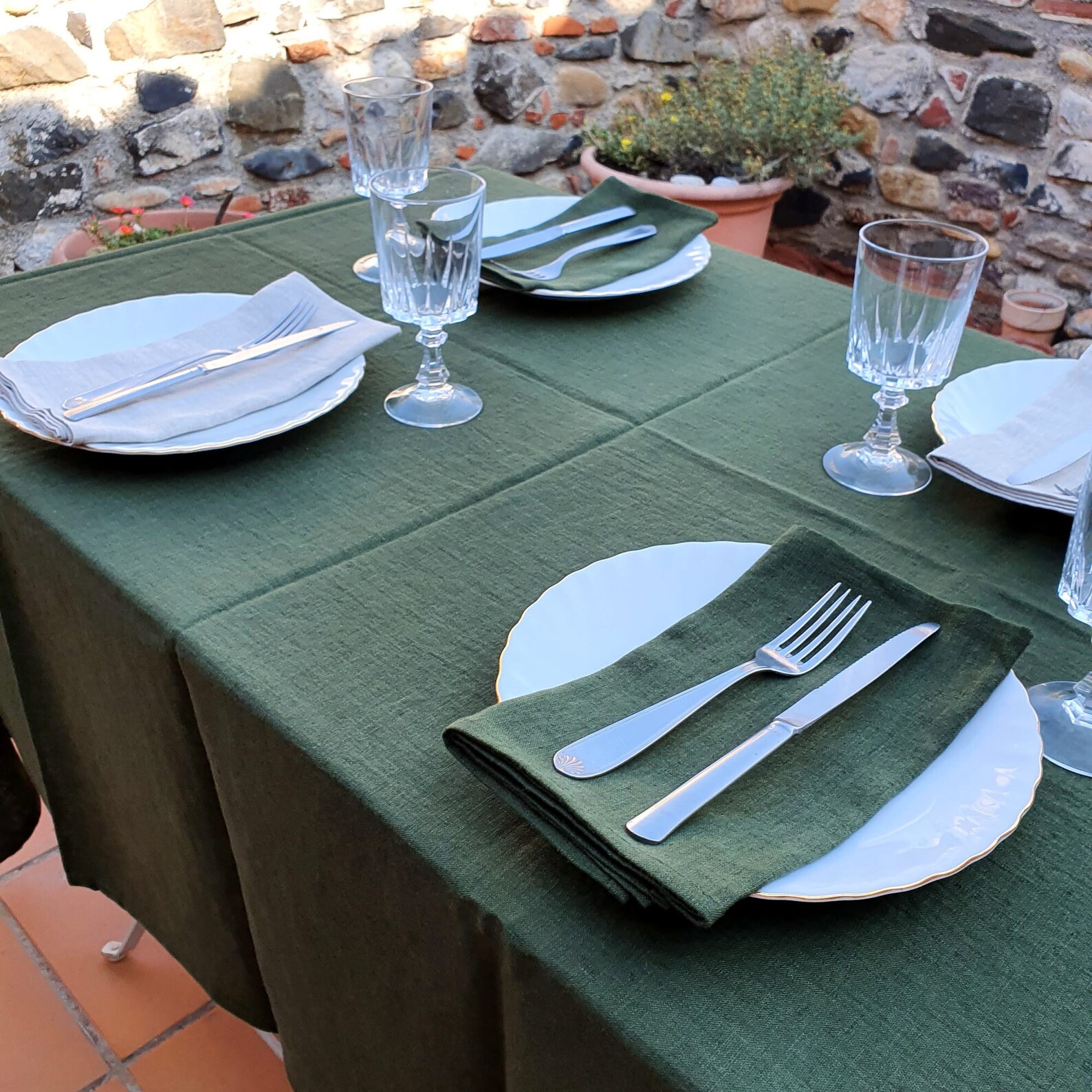 Green Cloth Napkins. Fabric Napkins Green. Set of Linen Etsy