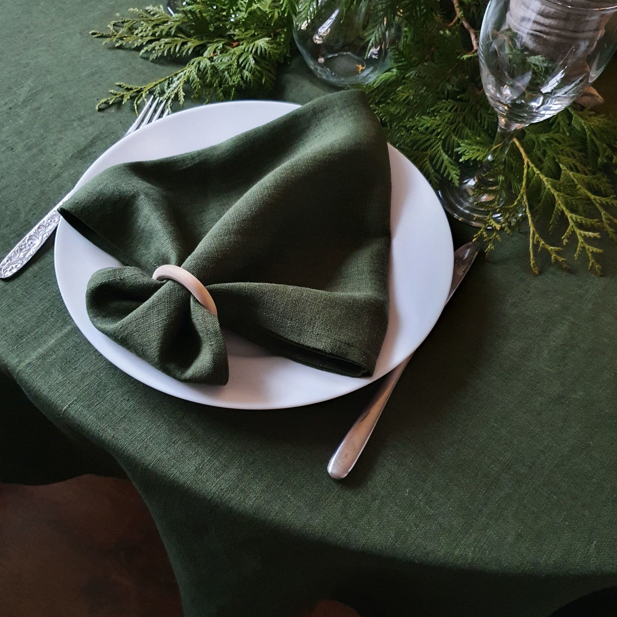 Green Cloth Napkins. Fabric Napkins Green. Set of Linen Etsy