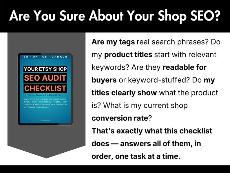 Etsy SEO Audit Checklist – Sell on Etsy Guide, Optimize Titles, Tags & Descriptions, Rank Higher image 3