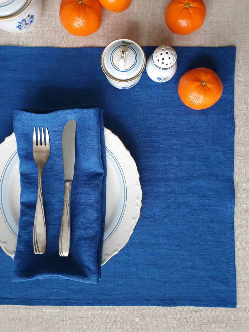 Linen placemats set/Various colors/Yellow placemats/Cloth Etsy
