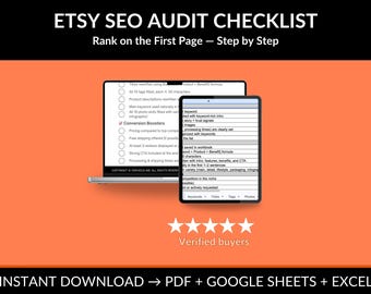 Etsy SEO Audit Checklist – Sälj på Etsy Guide, optimera titlar, taggar och beskrivningar, ranka högre