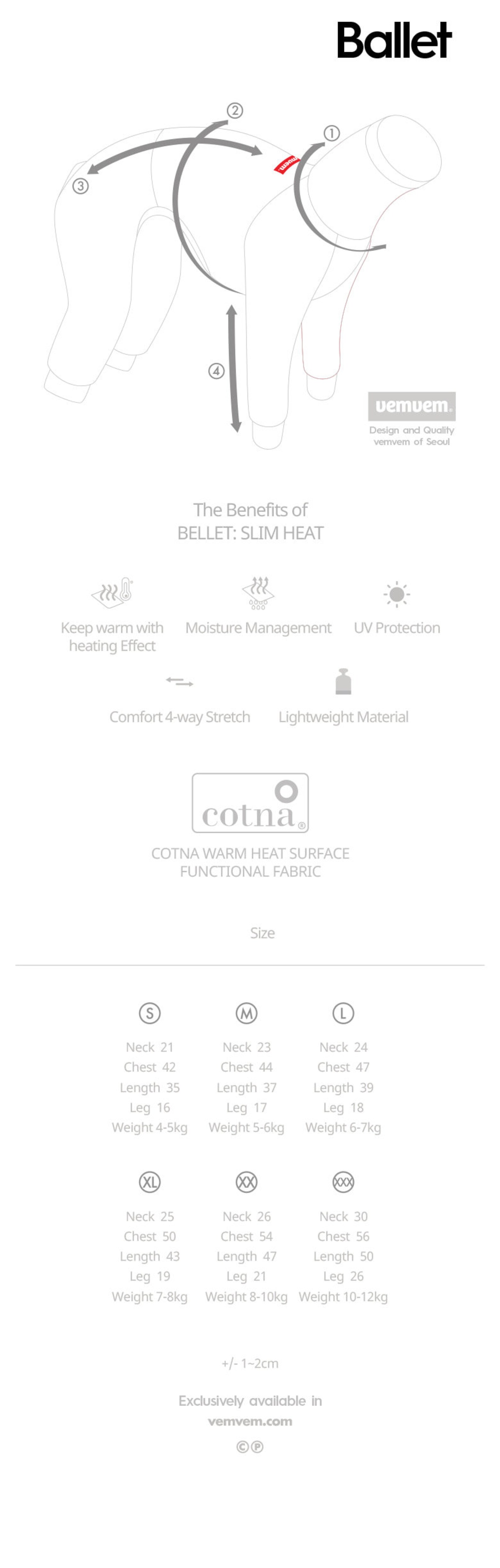 vemvem® ballet: slim heat - gray for italian greyhound