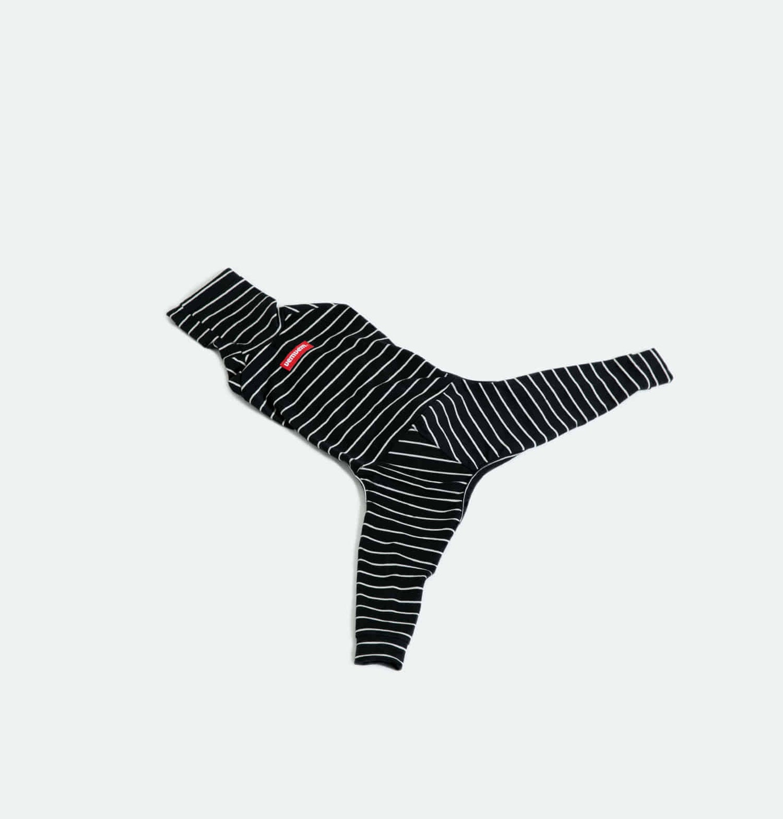 vemvem® ballet: slim heat - stripe - black for italian greyhound