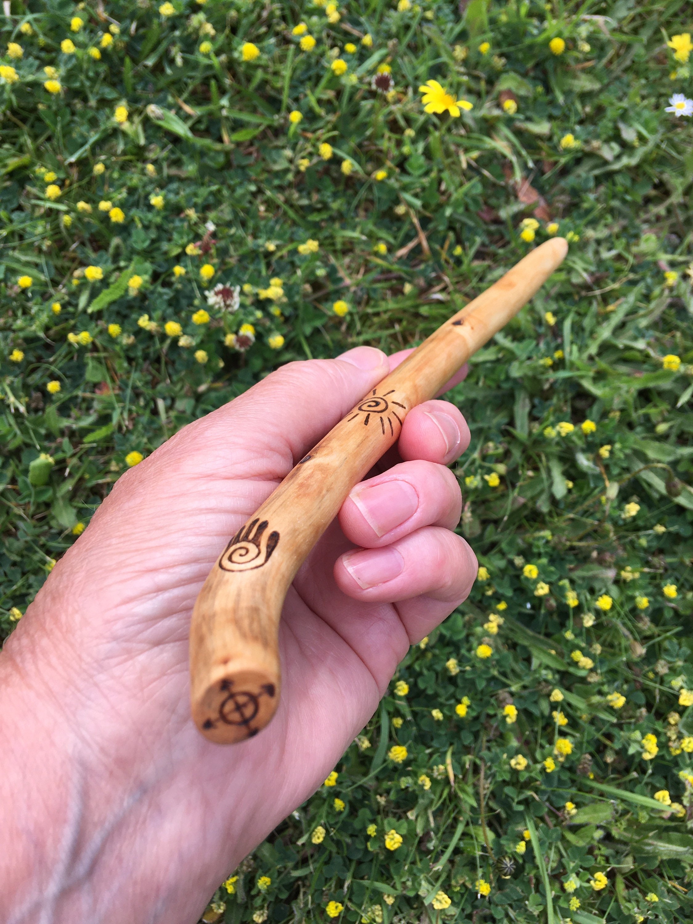 Birch wood Shamanic Healing Wand Hand carved in Dorset Etsy