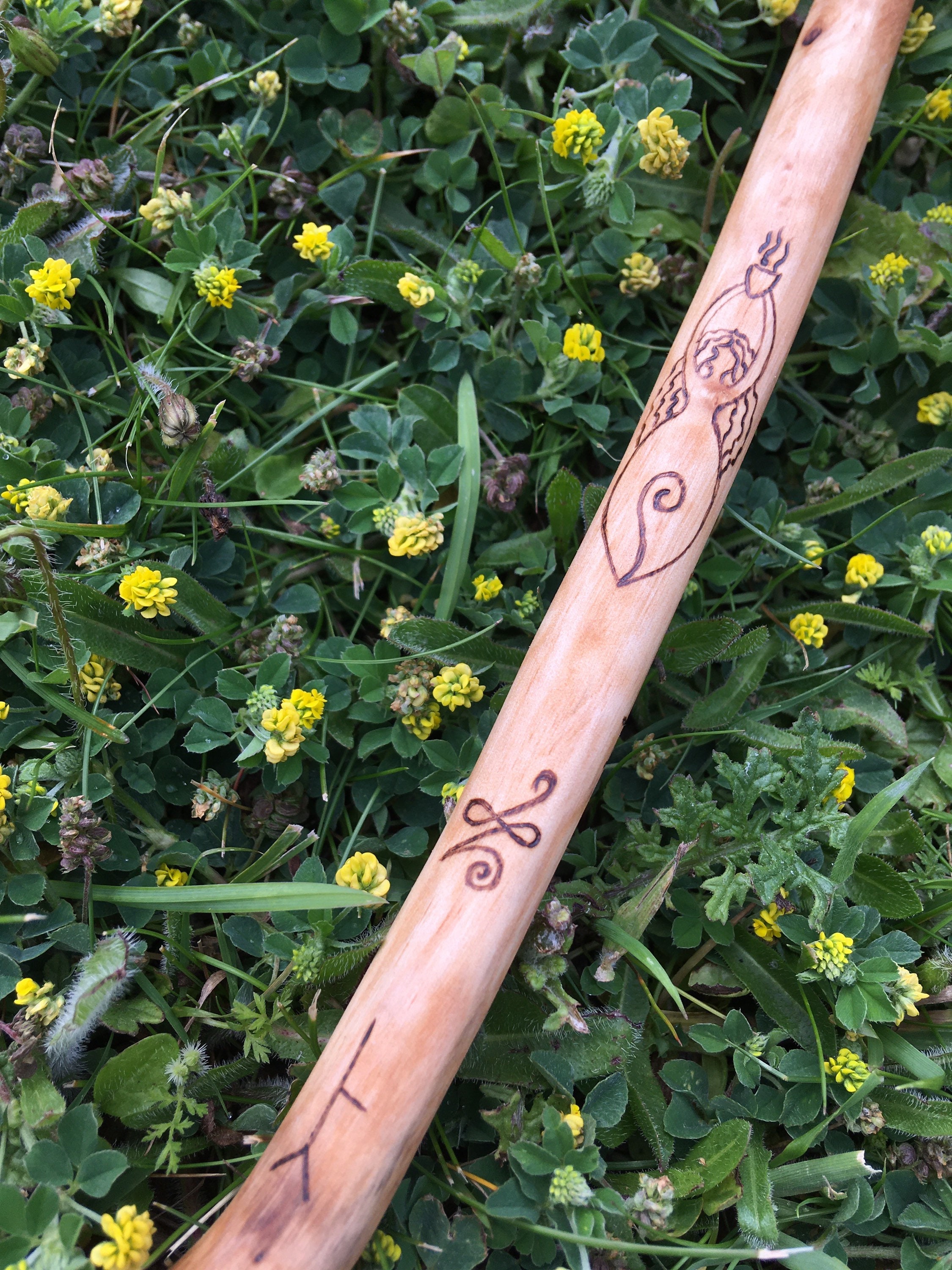 Birch wood Shamanic Healing Wand Hand carved in Dorset Etsy