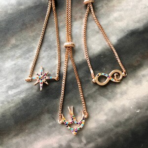 Rose Gold Bangle, Women's Bangle Bracelet, CZ Diamond Dainty rose gold cuff, Delicate gold bangle, Thin rose gold Stacked Bracelet Set