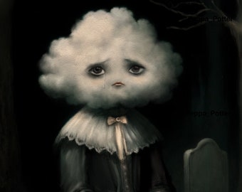 Cloud Girl - Gothic Victorian Art print Dark Academia