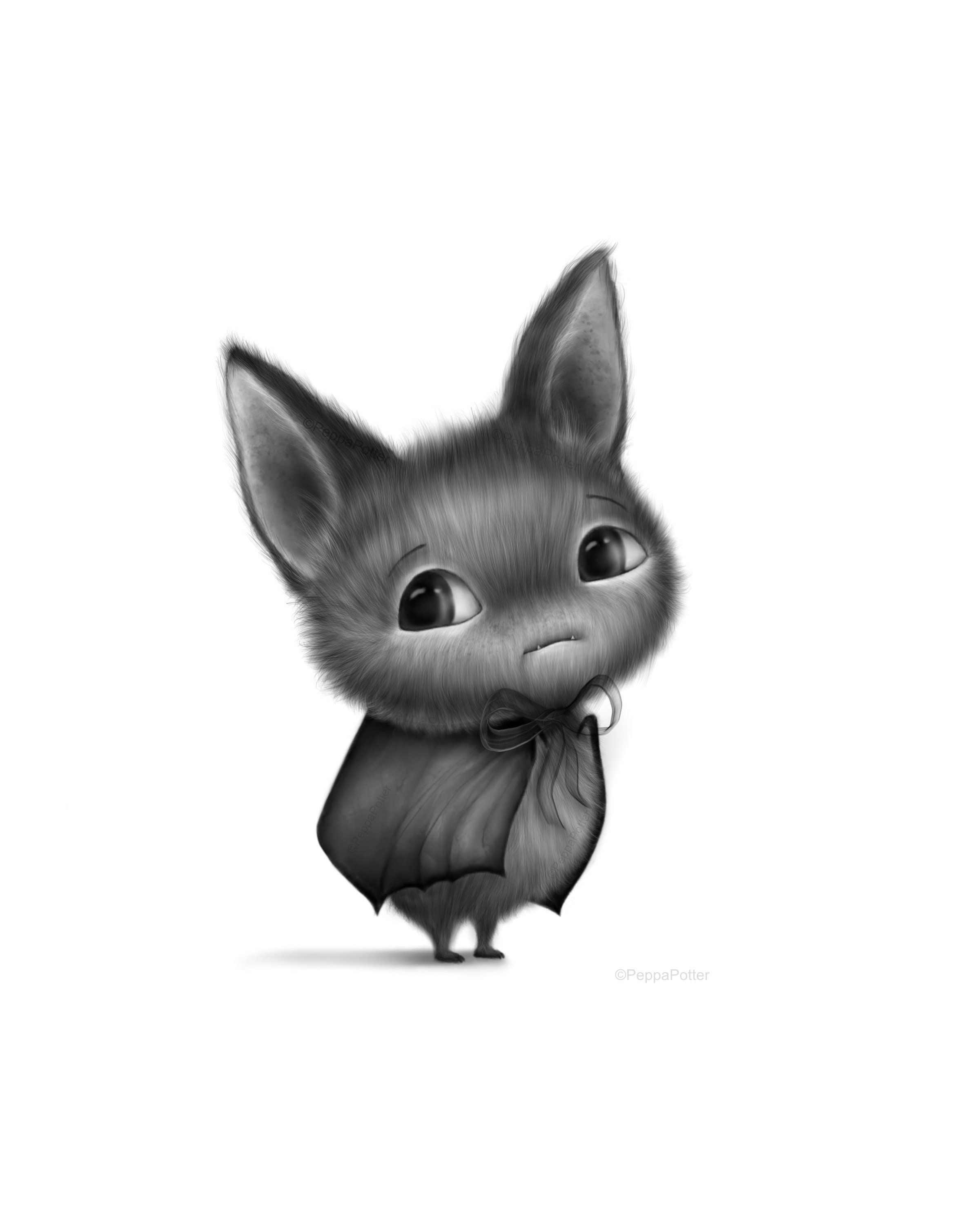 Burton the Bat Art Print Cute Bat Drawing Bat Print Bat Etsy