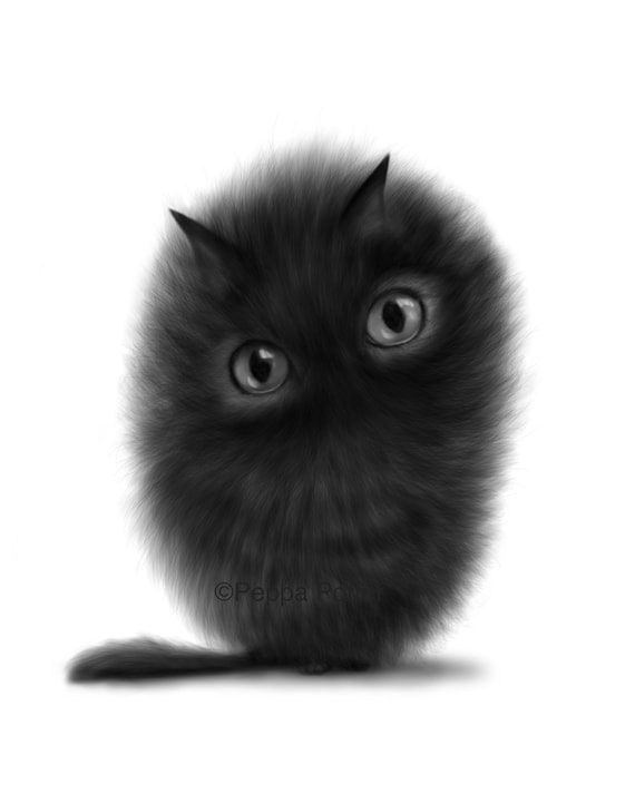 creepy black cat