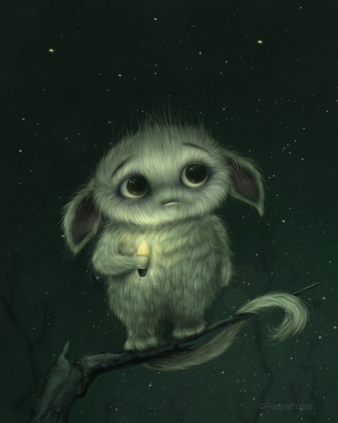 Creature at Night Art Print Creature Lover Monster Gift - Etsy
