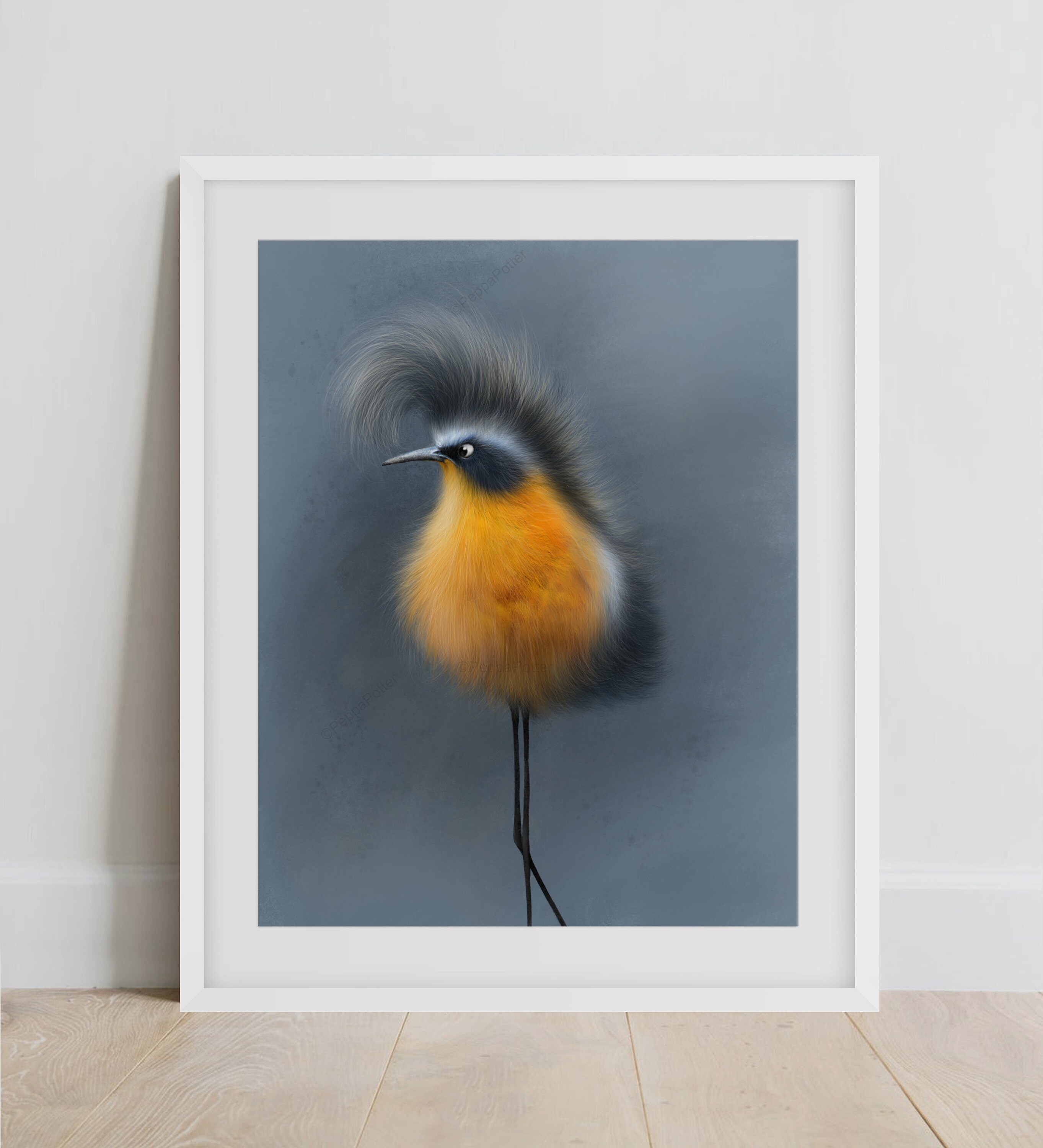 Fluffy Yellow Bird Art Print Gallery Art Bird Wall Art Fine Etsy