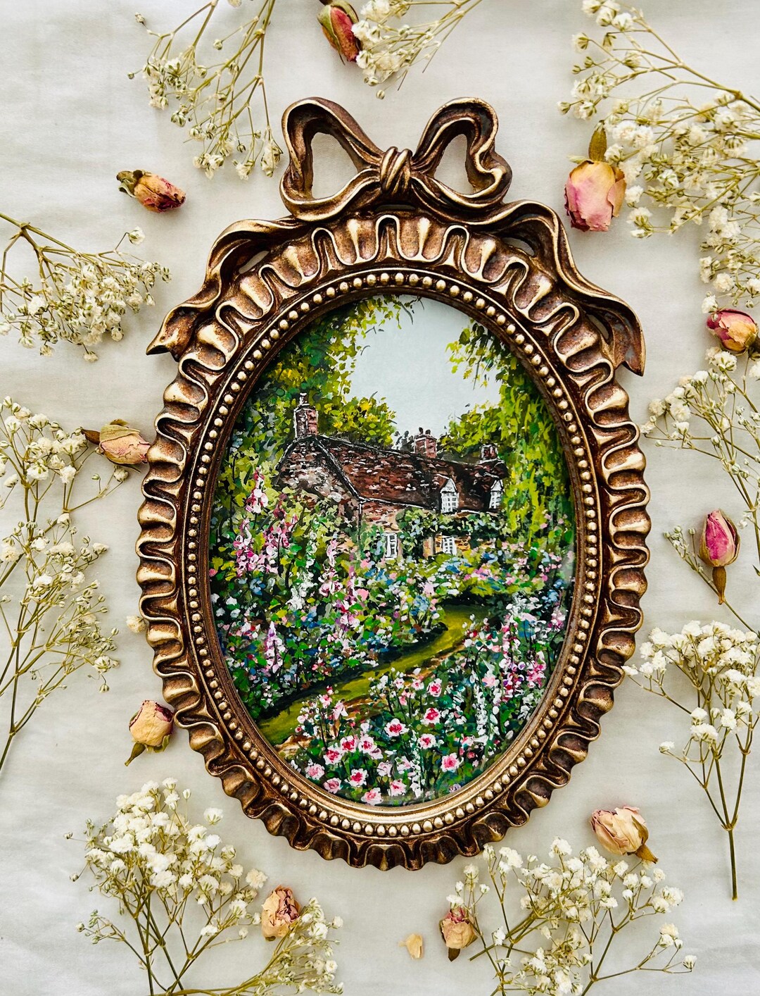 English Cottage Garden Fine Art *LIMITED EDITION ORIGINAL Oil Painting ...