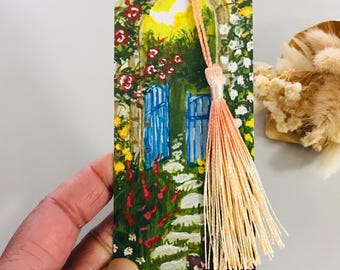 Secret Garden Bookmark: Hand-Painted Gouache Floral Art