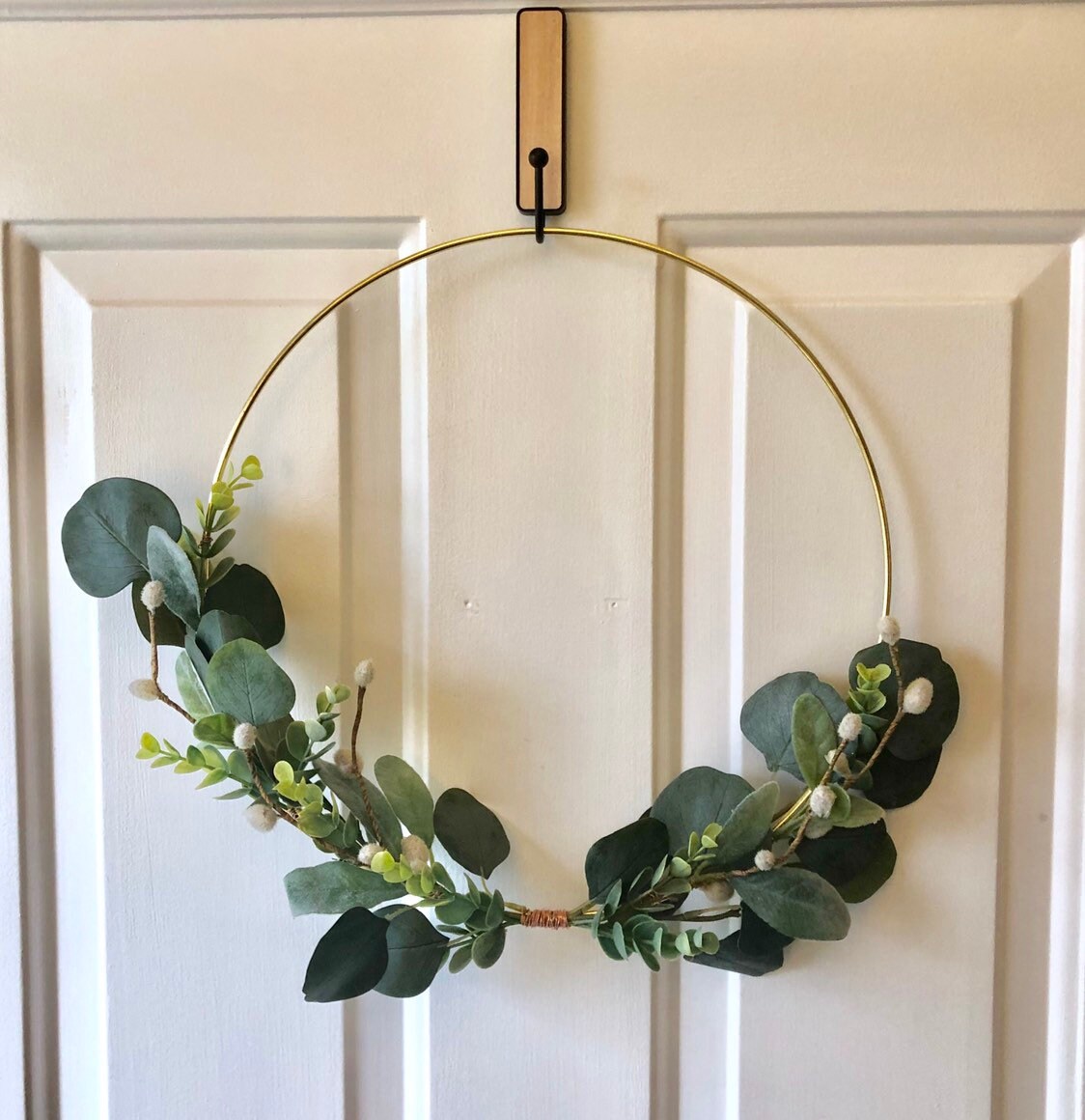 Metal Ring Wreath Lamb's Ear Eucalyptus & Greenery Etsy