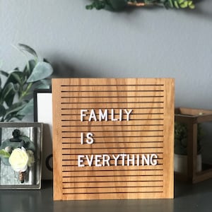 Wooden Letter Board | oak or walnut, includes letters 8”x8” mother&#39;s day gift baby announcement home decor
