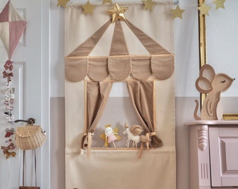 Taupe puppet doorway theatre by MIMIKI