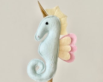 Marionetta Seaunicorn / decorazione per torta per il teatro delle marionette Mimiki