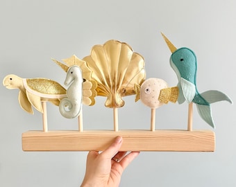 Under the sea limited set / separate figures turtle shell Blowfish narwhal seahorse by Mimiki