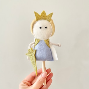 Prince blonde wool hair puppet for Mimiki puppet theatre