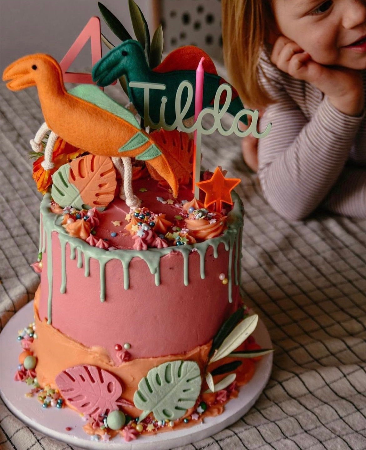 Topper Torta Dinosauro - Decorazioni Per Torte E Cupcake, Set Completo