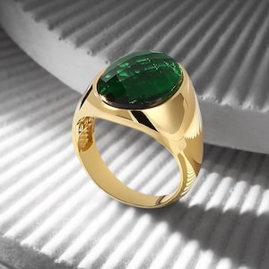 18K gouden zegelring, heren Valentijnsdagcadeau, klassieke minimaal zilveren handgemaakte ring, verjaardagscadeau voor mannen, jubileumcadeau