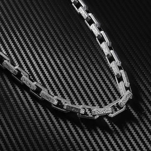 Engraved 925 Sterling Silver Box Link Chain Necklace | 7-11 mm Heavy Cuban Style | Bold Handmade Gift for Men