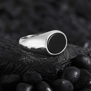 Handmade Men's Silver Pearl Pinky Ring, Sterling Silver Minimalist