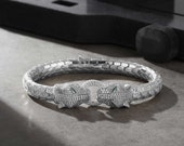 Sterling Silver Hex Snake Bracelet for Men | Handmade Python