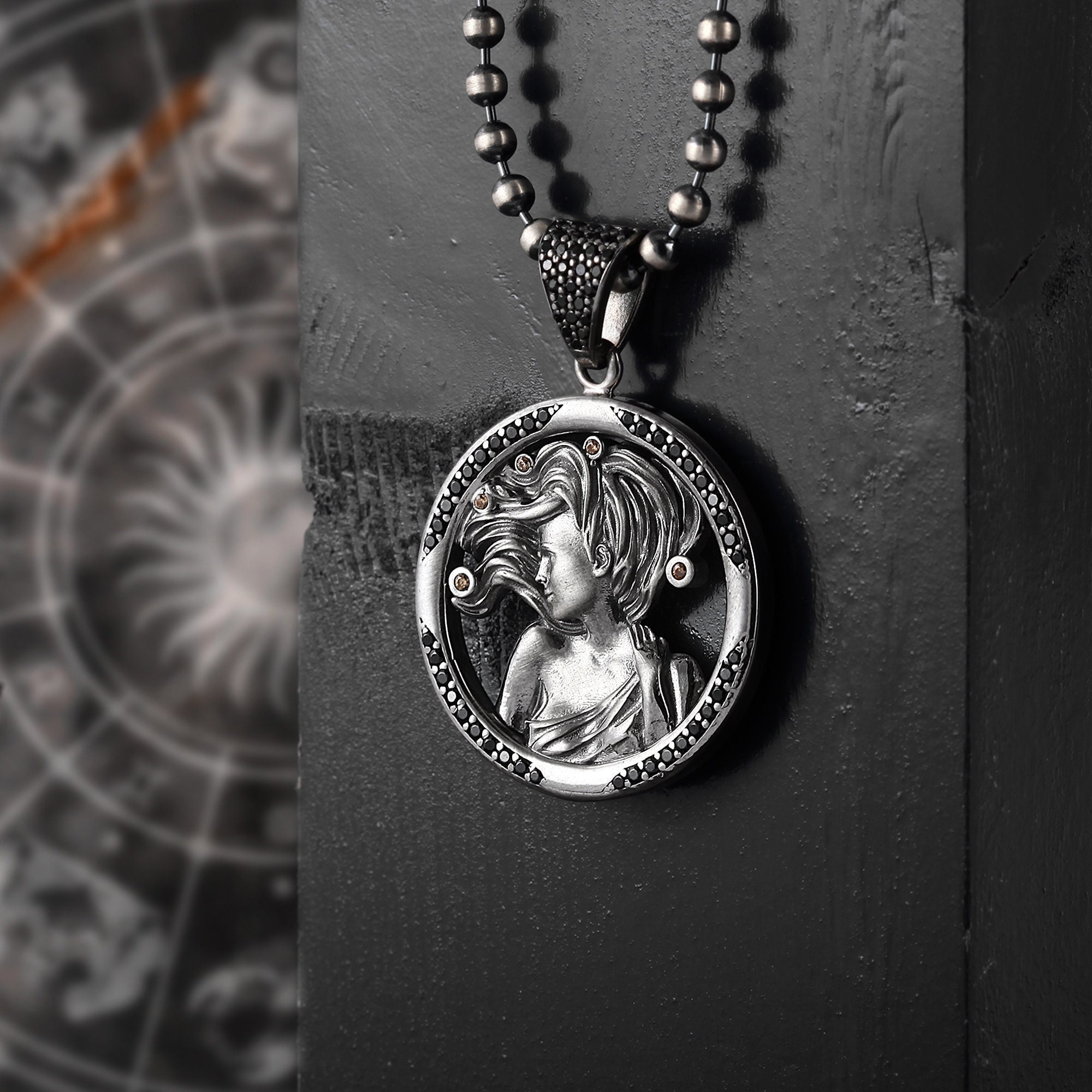 Mens Virgo Zodiac Sign Silver Pendant Necklace Women Valentine s