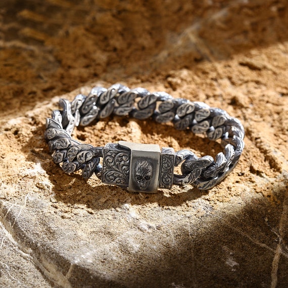 Bracelet for Men in Sterling Silver Jewelry - Deadly Smile | NOVICA
