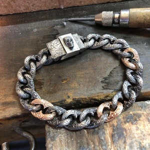 Solid Silver Chain Bracelet for Him 925 