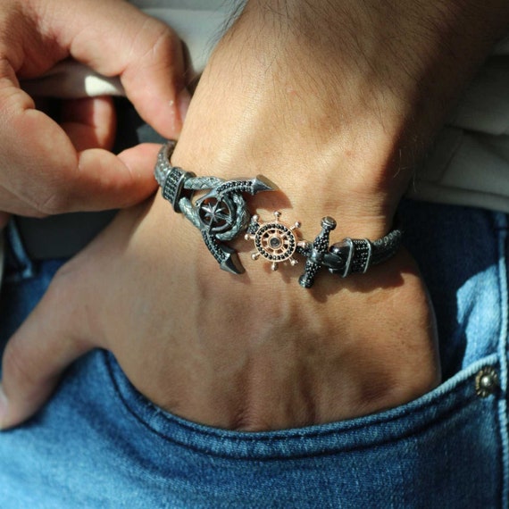 Anchor cuff hotsell bracelet