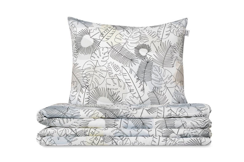 Cotton Bedding Set With Jungle Print Duvet Cover Pillow Cases Etsy UK