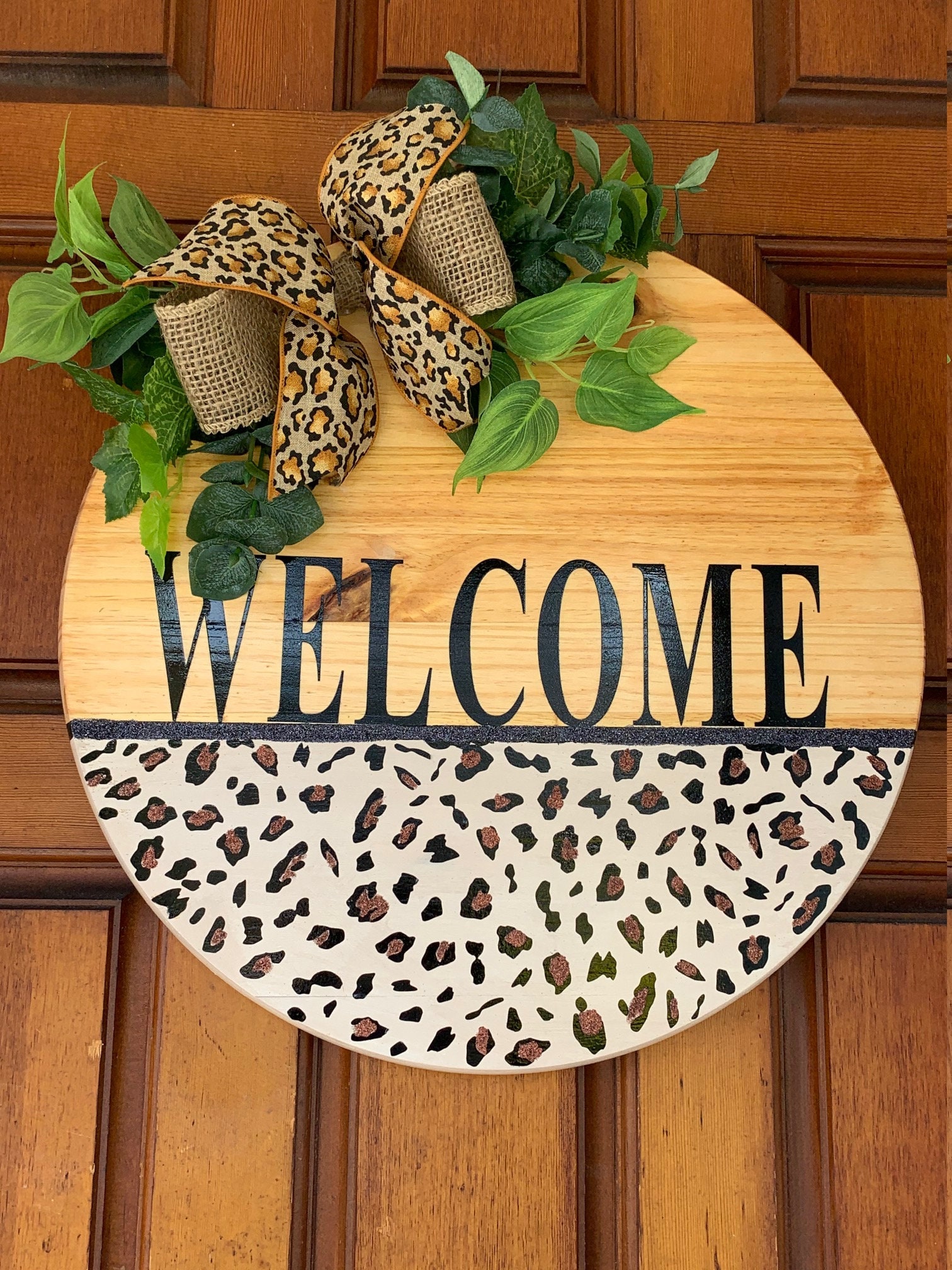 Puerta de madera redonda / percha de la puerta / corona de | Etsy