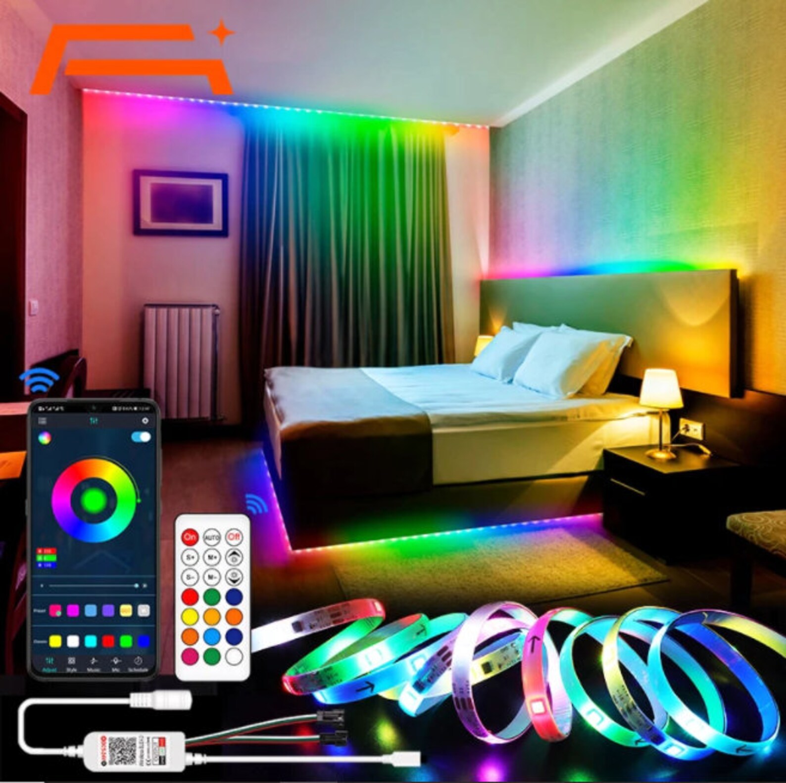 A LED Strip Lights RGBICColor Changing Rainbow LED Lights Etsy