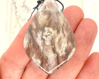 Natural Banded Agate Pendant, Side Drilled Natural Gemstone Focal Bead